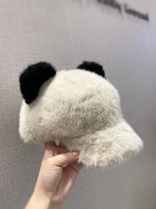 หมวกเบสบอลขนแกะหนาสำหรับผู้หญิงในฤดูหนาวที่อบอุ่นและน่ารัก หมวกเบสบอลหนาป้องกันความหนาว