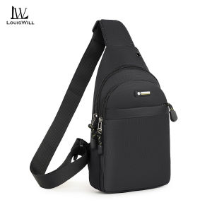 LouisWill Fashion Chest Bag Mens Cross-Body Bag Oxford Cloth Waterproof Shoulder Bag Sports Bag Large Capacity Casual Bag Earphone Hole Design Messenger Bag Travel Bag Business Bag For Men