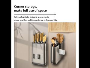 Kitchen Storage Rack Chopstick Spoon Fork Tableware Organize Holder Wall Mounted Kitchen Organizer for SpoonsKnives厨房筷子架