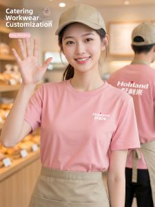 Customized Work T-shirts Short Sleeve Round Collar