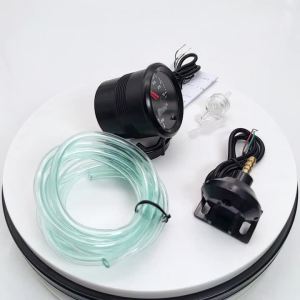 RYSJM | Đồng Hồ Đo Áp Suất Tăng Áp 52MM Có Đèn Nền Hiển Thị Kép -30~30 PSI Phạm Vi Cảm Biến Động Cơ Bước Cho Hệ Thống Nhiên Liệu Xe 7 Màu
