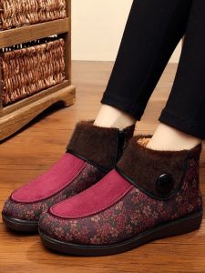 Thickened Old Beijing Cloth Shoes Womens Cotton Shoes Middle And Elderly Warm Shoes Grandmother Shoes Warm And Comfortable