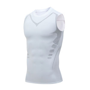 New Summer Fitness Compression Shirt For Men Shaping Sleeveless Therapy Vest Male Ice-Silk Compression Tank Tops Body Shapewear