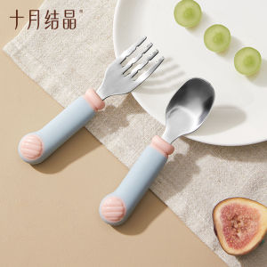 TEN-M JOURNEY Toddler Fork and Spoon Utensil Set for Self-Feeding and Meal Time Training-Whit Storage Case