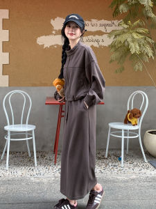 Slimming Two-Piece Set Casual Stand Collar Open Cardigan High Waist Mini Skirt Womens Fashion Autumn New Design Polyester Fiber Long Sleeve