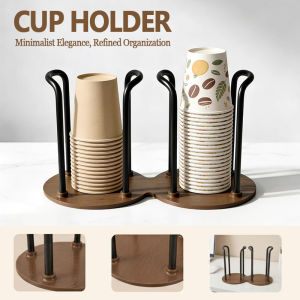 Desktop Paper Cup Holder Dispenser Coffee Cup Storage Rack Organizer Home Cafe Office Hotel Countertop Stand