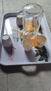 Ly / cốc nhựa uống trà đá meelamine vân đá kem LY 30 - Ø 7.0 x 7.0 cm 150 ML