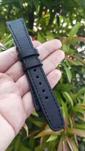 Strap Tali Jam Tangan Kulit Sapi Pull Up Uk 22mm Hitam Garansi 1 Tahun