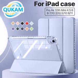 2026 New Clear Acrylic iPad Case Slim Transparent Protective Cover with Tri-fold Stand for iPad 11 10th Gen Air 4 5 Pro 11 12.9