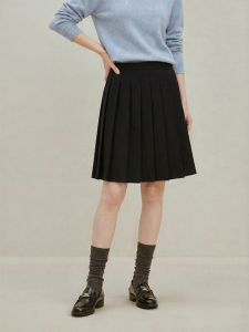 INMAN | Pleated A-Line Skirt