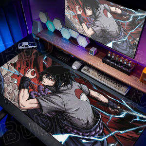 Bandai | Uchiha Sasuke Speed Keyboard Extend Gamer Desk Mat Kawaii Anime Narutos Carpet Anti-slip Large Computer E-sports Player Mousepad