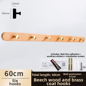 INNDUN | No-Drill Brass Wall Hook