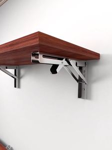 เหล็กฉากรูปแบบพับเก็บได้ ชั้นวางของ แบบพับเก็บได้ เหล็กฉากรับชั้น รุ่นพับได้ เหล็กฉากรองไม้ DIY 1 คู่