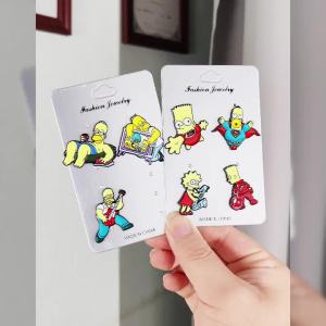 Bandai | 4-8pcs Funny Animated Family Themed Hard Enamel Lapel Pins Collectible Metal Badges Jewelry Gift for Backpack Clothing Decor
