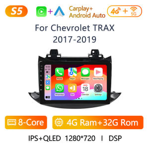 2 Din Car Stereo Radio For Chevrolet TRAX 2017 2018 2019 Center Multimedia Player Wireless Carplay Android Auto GPS FM Head Unit
