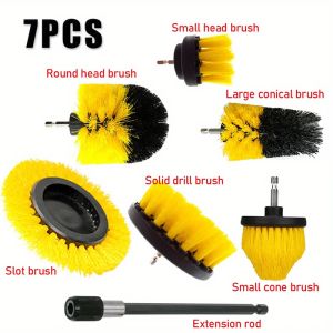 3/7pcs Drill Brush Attachment Set Electric Cleaning Scrub Brush Multipurpose Drill Brush for Bathroom Tub Tile Corner Floor Etc