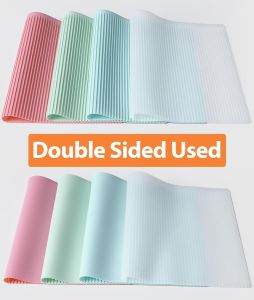 1/4pcs Silicone Waterproof Refrigerator Liner Set-Moisture-Proof Non-Slip WashableDouble Sided Reusable Square Drawer Insert