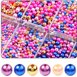 30-500Pcs 4-12mm Acrylic Imitation Pearl Beads with Holes Round Loose Beads for DIY Jewelry Bracelet Necklace Making Accessories