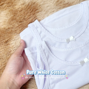 BigboxPH Kids Cotton Basic White Sando for Girls 1-12 Years Old