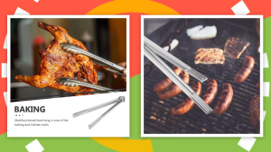 BBQ Food Clip Tong Stainless Steel/Cooking Tweezer Utensil Kitchen/Bar Grill Steak Meat Clamp Serving Tool Kit