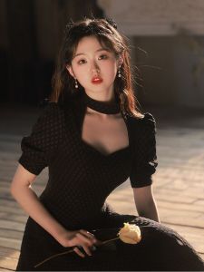 ชุดราตรีสั้นสุดหรูหราสำหรับงานวันเกิด ชุดหวานและเผ็ดร้อน ชุดราตรีสุดหรูสำหรับผู้หญิงวัย 18-25 ปี ผ้าซาตินลายสก็อต สไตล์สตรีท ฤดูร้อน 2022