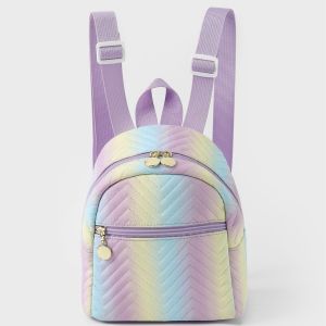 Foreign trade cross-border hot-selling backpack womens rainbow multi-color PU quilted mini backpack fashion leisure high-end sc
