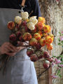Vintage Rosebud Imitation Flower Artistic Oil Painting Style Decorative Living Room Dining Table Silk Flower Bouquet Home Decor. 