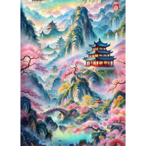 500 1000 1200 2000pcs Jigsaw Puzzle Mythical Isle Of Penglai Immortal Dwelling Harmony Beauty Eternal Peace For Adults Gift
