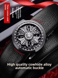Trendy Mens Leather Belt with Automatic Buckle