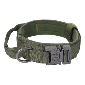 Tactical Dog Collar Adjustable Military Nylon Dog Collar with Control Handle and Heavy Duty Metal Buckle for Medium & Large Dog