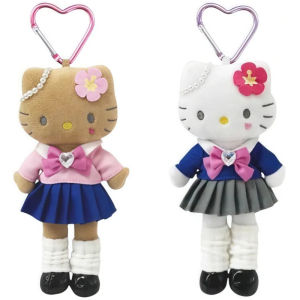 Bandai | New College Uniform Long Leg Hello Kitty Plush Keychain Cute KT Cat Doll Bag Pendant Fashion Soft Stuffed Ornament Gift