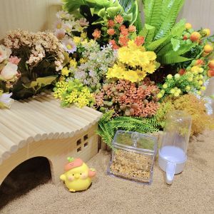 Oldk Rutin Chicken Landscaping Plant Artificial Greenery Decoration Hamster Sugar Glider Incubator Landscaping Decoration Supplies