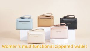 Baellerry Compact Minimalist With Detachable Card Holder Zipper Pocket Wallet For Women