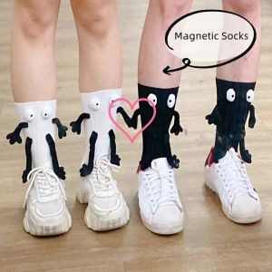 1Pair Creative Suction Socks Cotton Toe Socks 3D Hand In Hand Club Celebrity Couple Socks Mid Tube Socks