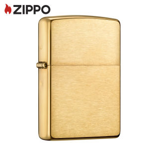Zippo Brushed Brass Design Windproof Pocket Lighter 204B การออกแบบทองเหลืองขัดเงา (ไฟแช็กไม่มีเชื้อเพลิงภายใน)