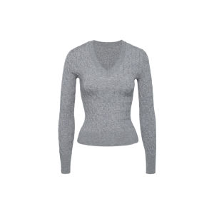 audwyn | Slim Fitting V-Neck Cable Knit Vintage Style Sweater