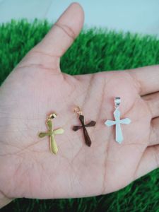 kalung perak asli silver 925 lapis emas/kalung rantai nori vensy+liontin salib polos/asli silver/fashion wanita