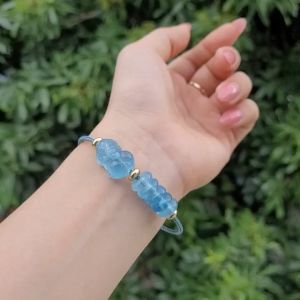 Q142 Vòng cáp ngũ điếu tỳ hưu Aquamarine điếu mập ú chất đẹp lắm ạ! cho Thủy và Mộc - Phong Thủy TUDO P