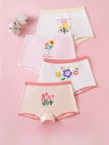 Miiow | Pure Cotton Childrens Underwear Girls Boxer Briefs Flat Angle Pants Anti-Bacterial Comfortable For Students And Teens