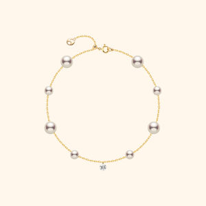 Helas | Freshwater Pearl Cultured Diamond 14K Gold Bracelet