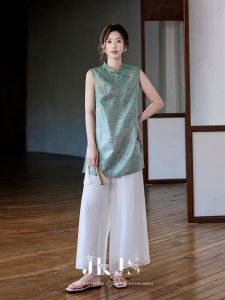 JK&JS | Silk Blend Brocade Chinese Style Long Waistcoat