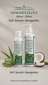 Immortality Aloe Vera Rinse Conditioner 100ml/250ml – Moisturizing Care for Dry Frizzy Hair