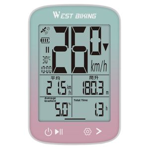 West Biking | Máy Tính Xe Đạp GPS Không Dây Có Đồng Hồ Đo Vận Tốc và Quãng Đường