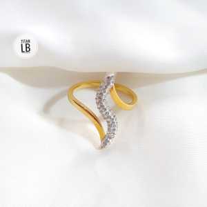 Cincin Titanium S Kombinasi Permata Perhiasan Wanita Dewasa Awet Anti Karat  Xpid38