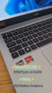 Laptop 5 Jutaan / Garansi 1 Tahun / 15.6" Full HD / Acer Aspire 3 A315-24p-R4A0 / Ram 8GB / SSD 1TB / AMD Ryzen 5 7520U / AMD Radeon Graphics / Bonus Tas Laptop