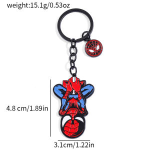 Marvel Spiderman Cartoon Keychain Hiphop Y2K Punk Style Bag Charm Cool Jewelry Accessory for Birthday Gift