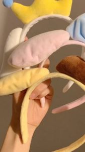 Bayar Di Tempat - Bando Mahkota Plush / Telinga Headband Fluffy Style