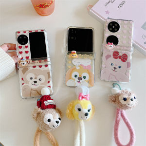 Creative Foldable Screen Huawei PuraX Phone Case with Teddy Bear Design Protective Anti-Fall Cover for Honor MagicV Flip2
