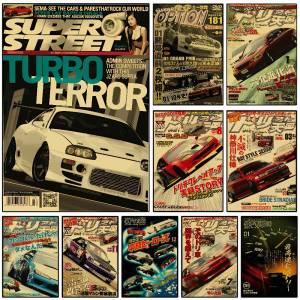 Bandai | JDM Japanese Car Vintage Poster Canvas Wall Art Supercar Print Automotive Mural for Bedroom Garage Man Cave Home Decor
