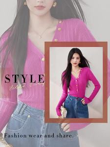 puella | Spring New Wrinkle Waist-tightening Asymmetrical Knitwear